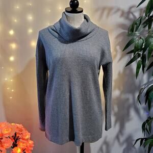 Ann Taylor LOFT Waffle Knit Cowl Neck Cozy Sweater Women's Size XS EUC